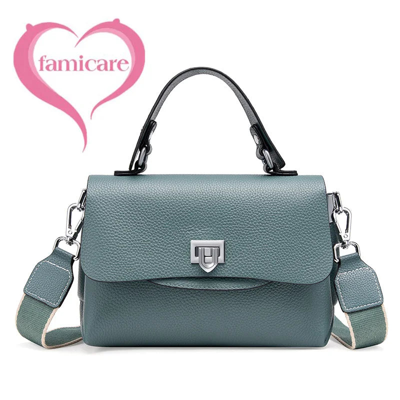 Women Handbag Moms Large Capacity Genuine Leather Shoulder Bag For Female Solid Color High Quality Lady Crossbody Messenger New