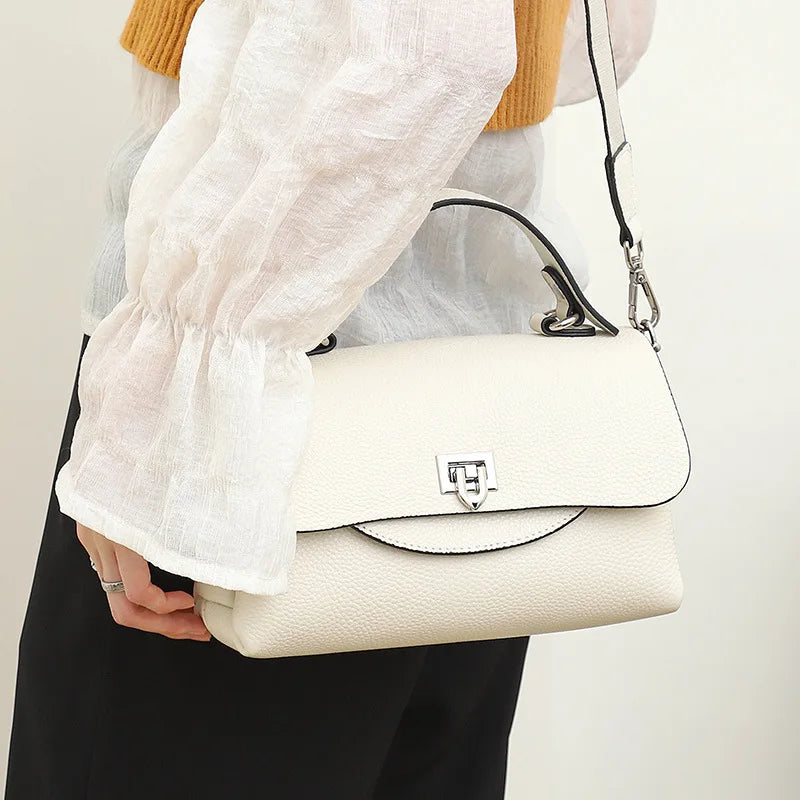 Women Handbag Moms Large Capacity Genuine Leather Shoulder Bag For Female Solid Color High Quality Lady Crossbody Messenger New
